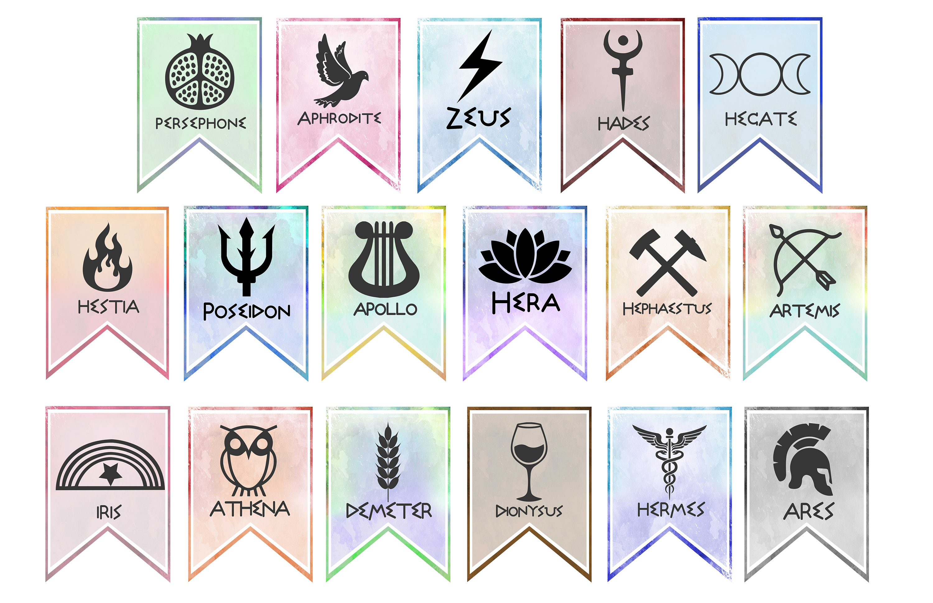 greek god symbols chart