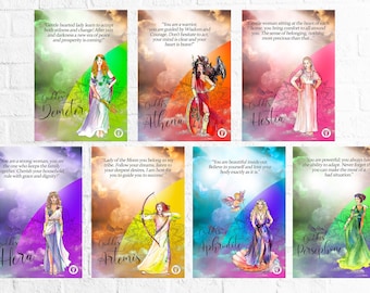 Greek Goddess Prints: Altar Cards, Mythology Art (Digital Download)