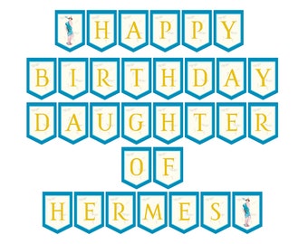 Daughter of Hermes Banner/happy Birthday banner,Percy Jackson inspired/Camp Half Blood/Perfect if you are organizing a Greek Mythology party