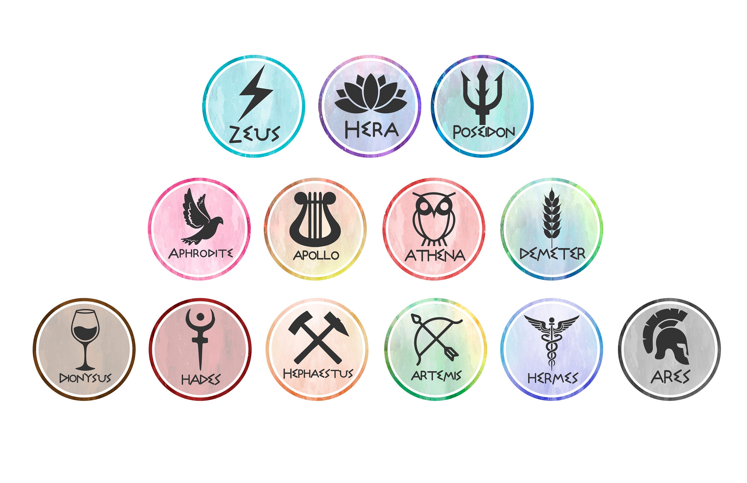 Greek Gods symbols vinyl stickers/Percy Jackson inspired | Etsy