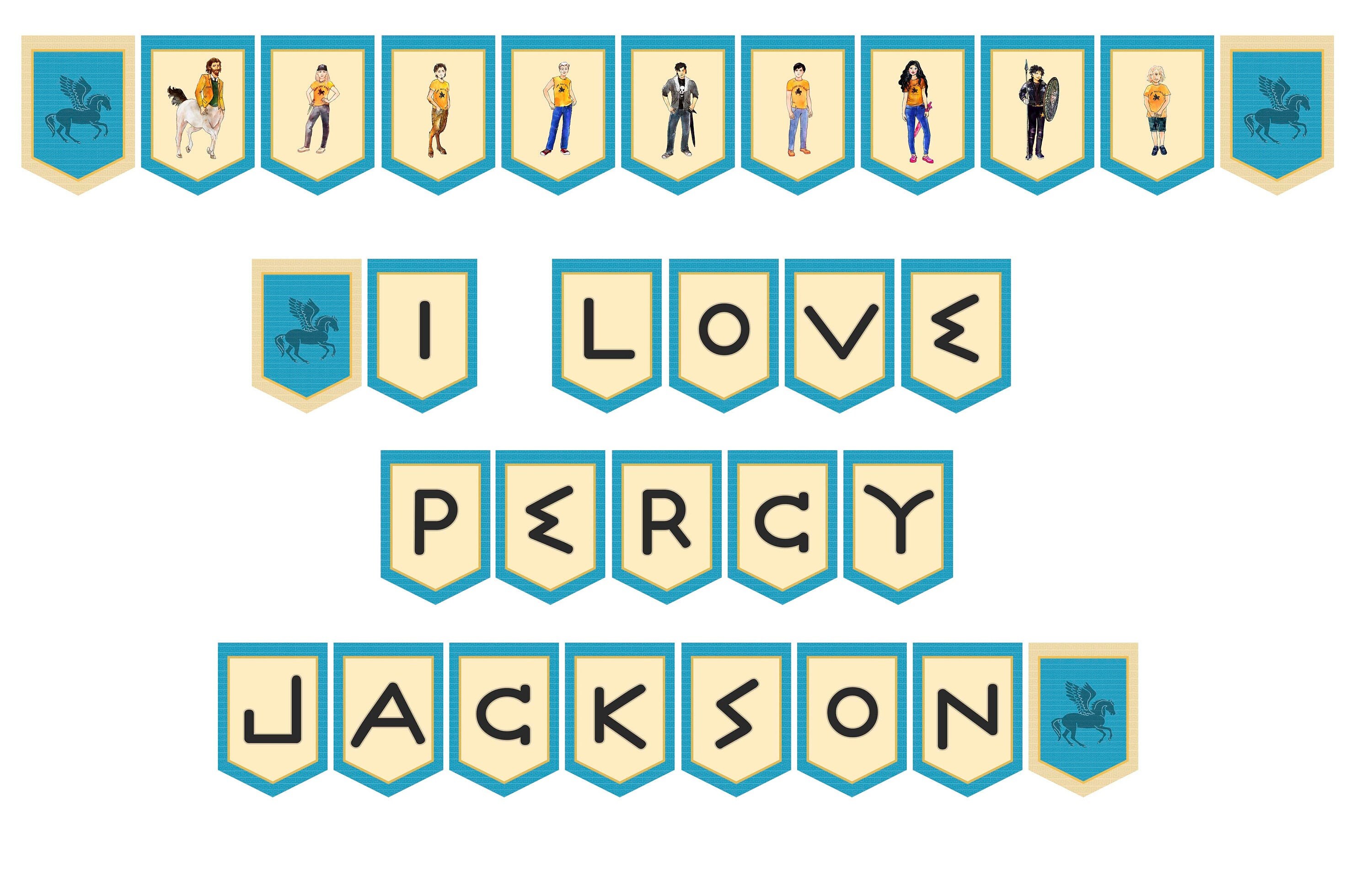 パーシー・ジャクソンのバナーが大好き+9文字のバナー/即時ダウンロード/キャンプ・ハーフ・ブラッドのパーティーに最適!パーシー・ジャクソン愛好家全員に/29ページ  - Etsy 日本, image size:3000x1941