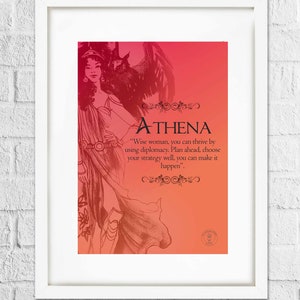 Greek Goddess print/Goddess Athena, Goddess of Wisdom poster/ Greek Mythology Goddess/A4, A5 instant download/bonus Greek Goddess cards
