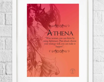 Goddess Athena Print: Greek Mythology Poster (A4, A5 Digital Download)