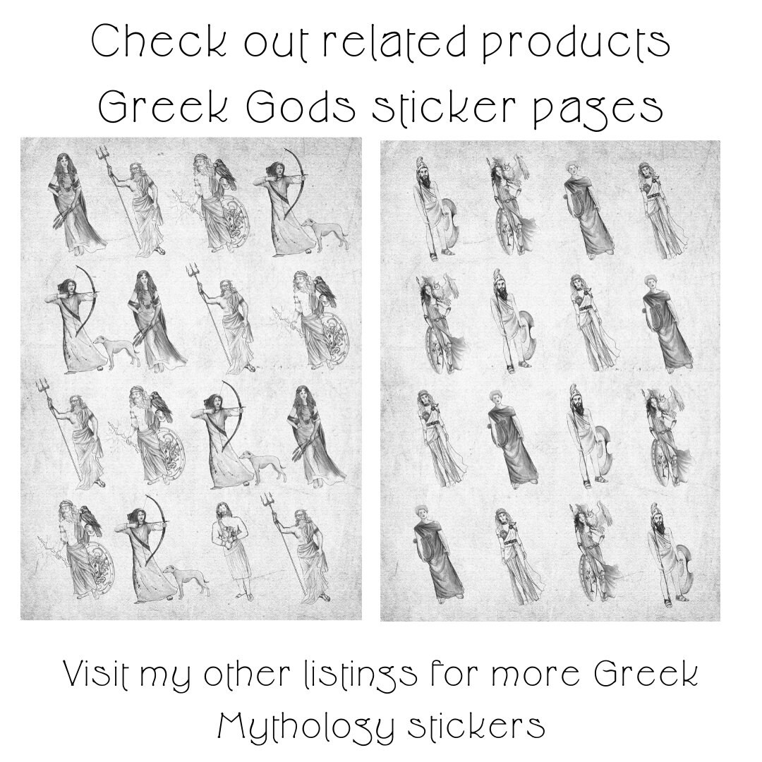 Greek Gods and Goddesses Stickers/pack of 32 Paper Stickers16 Greek Gods X  2perfect for Paper Crafts,journals or Kids' Parties -  Sweden