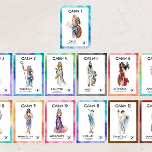 Greek Gods posters/Download 13 posters Olympian Gods and Goddesses, great for Percy Jackson parties/cabin posters