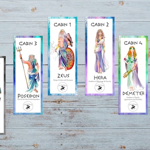 Percy Jackson Camp Half Blood Cabin Bookmarks/instant 