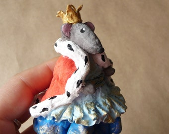 Rat king christmas ornament Paper mache animals Fairy tale ornament Spun cotton christmas ornaments