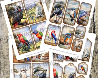 Australian Birds Tags & Journal Cards