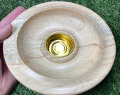 Tealight Holder Wood-turned Ornamental Bowl Hand Crafted In England 340g
