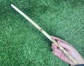 Wand 15 Inch Willow Handmade, Butterfly Pyrography Design. Witchcraft Wizardry Pagan Handcrafted