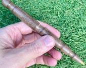 Hand-Turned Pen. Dark Wood Waxed Finish, Ballpoint Black Ink Pen. UK Crafted