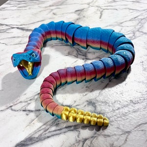 Rattlesnake Large 3D Printed Articulating Fidget Toy Over 2 Feet Long!!