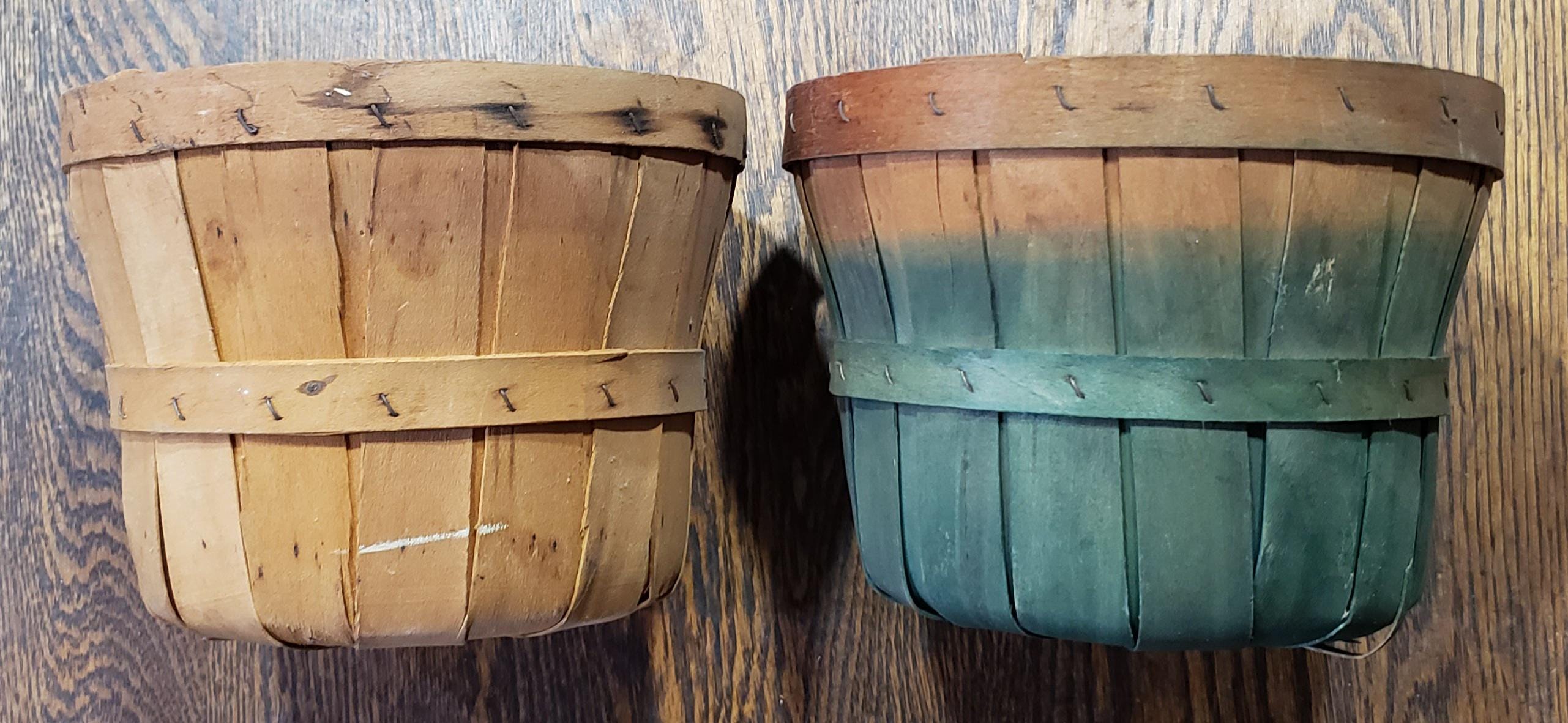 2 Cestini Rotondi In Legno Con Manico – Secchi Per Frutta, Verdura, Decorazioni Autunnali – Rustici, Fai-da-te - 2