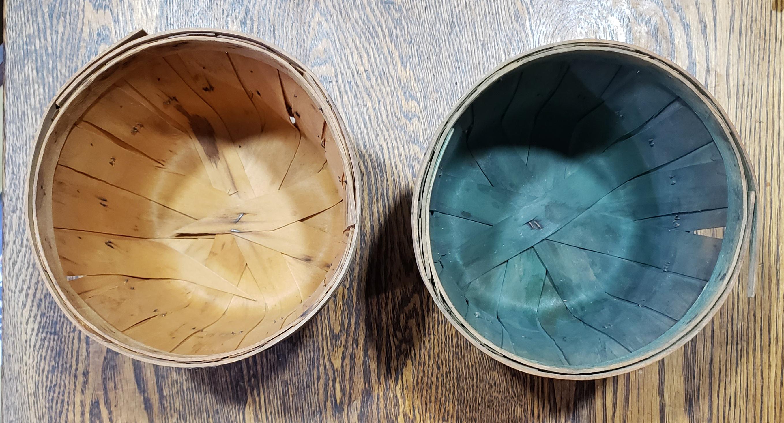 2 Cestini Rotondi In Legno Con Manico – Secchi Per Frutta, Verdura, Decorazioni Autunnali – Rustici, Fai-da-te - 3