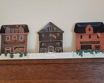 Charles Wysocki Folktown 1996 Bradford 5 Plate Set Picket Fence Limited Edition