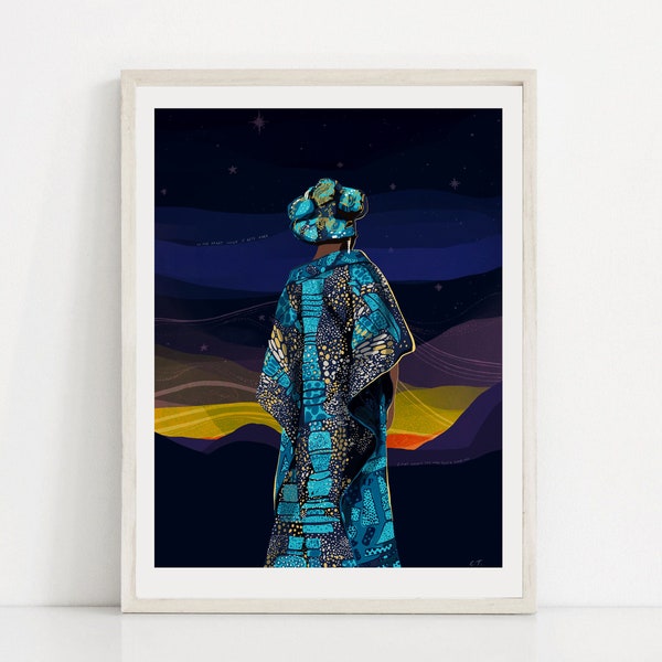 African Print Woman Art, Vlisco Dress Poster art, African Clothing Bright color Wall Art