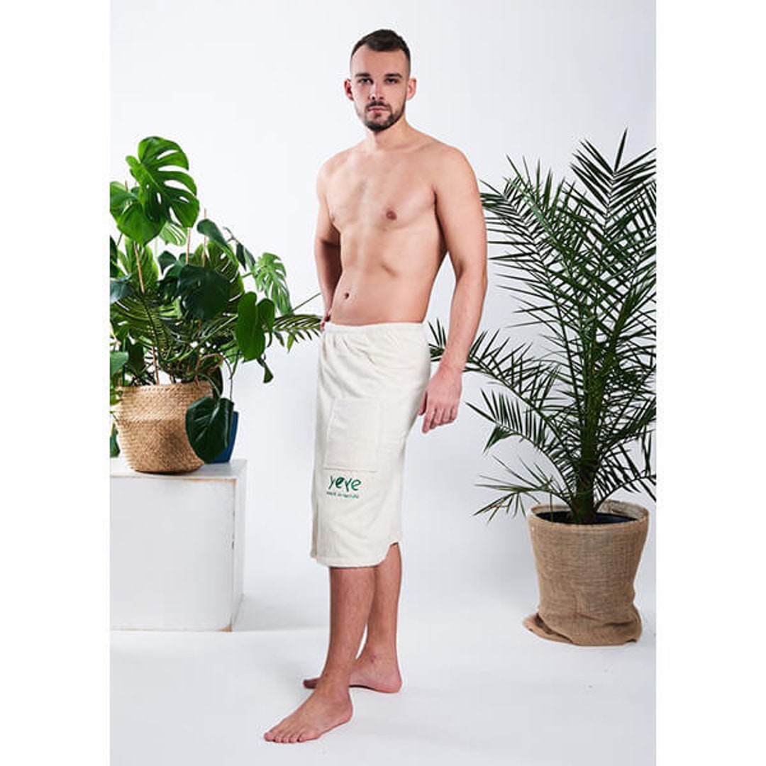 YEYE Sauna Kilt & Robe Set L/XL – 100% Cotton Spa Wrap for Men | Soft ...