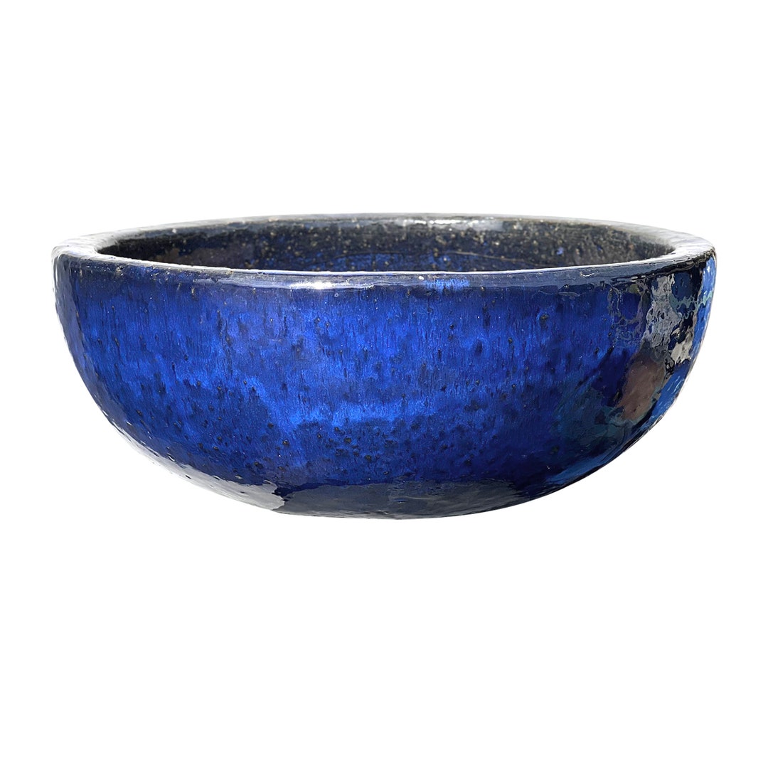 Ceramic Shallow Low Bowl Planter for Bonsai Succulents Outdoor Heavy