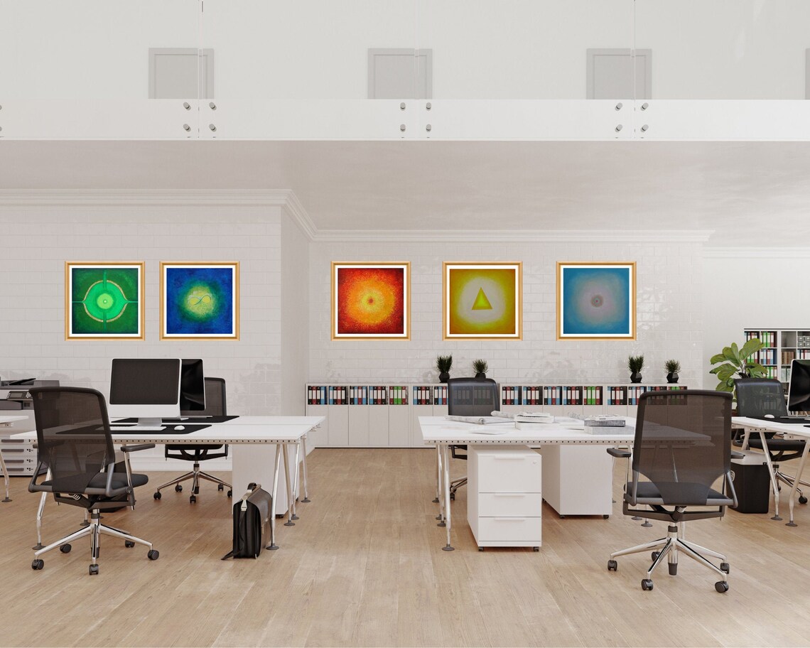 Open space wall art design A set of five posters for visual Etsy