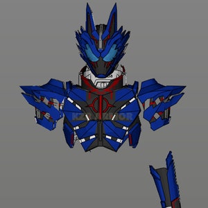 Kamen Rider LoneWolf Fuwa Cosplay EVAFoam Pattern/Template