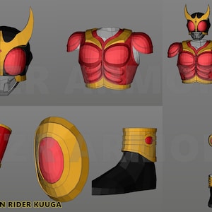 kamen rider kuuga cosplay evafoam template/pattern/blueprint