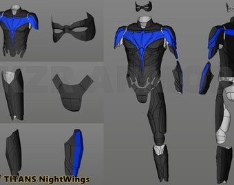 DIY Titan Night wings Armor EVAFOAM Template Cosplay