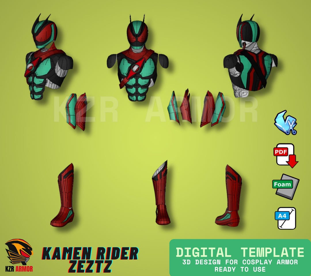 【未完成品】仮面ライダーギルティーフォックス　コスプレ　EVA素材　ハンドメイド SIC Kamen Rider Faiz Cosplay Evafoam Pattern - Etsy Norway