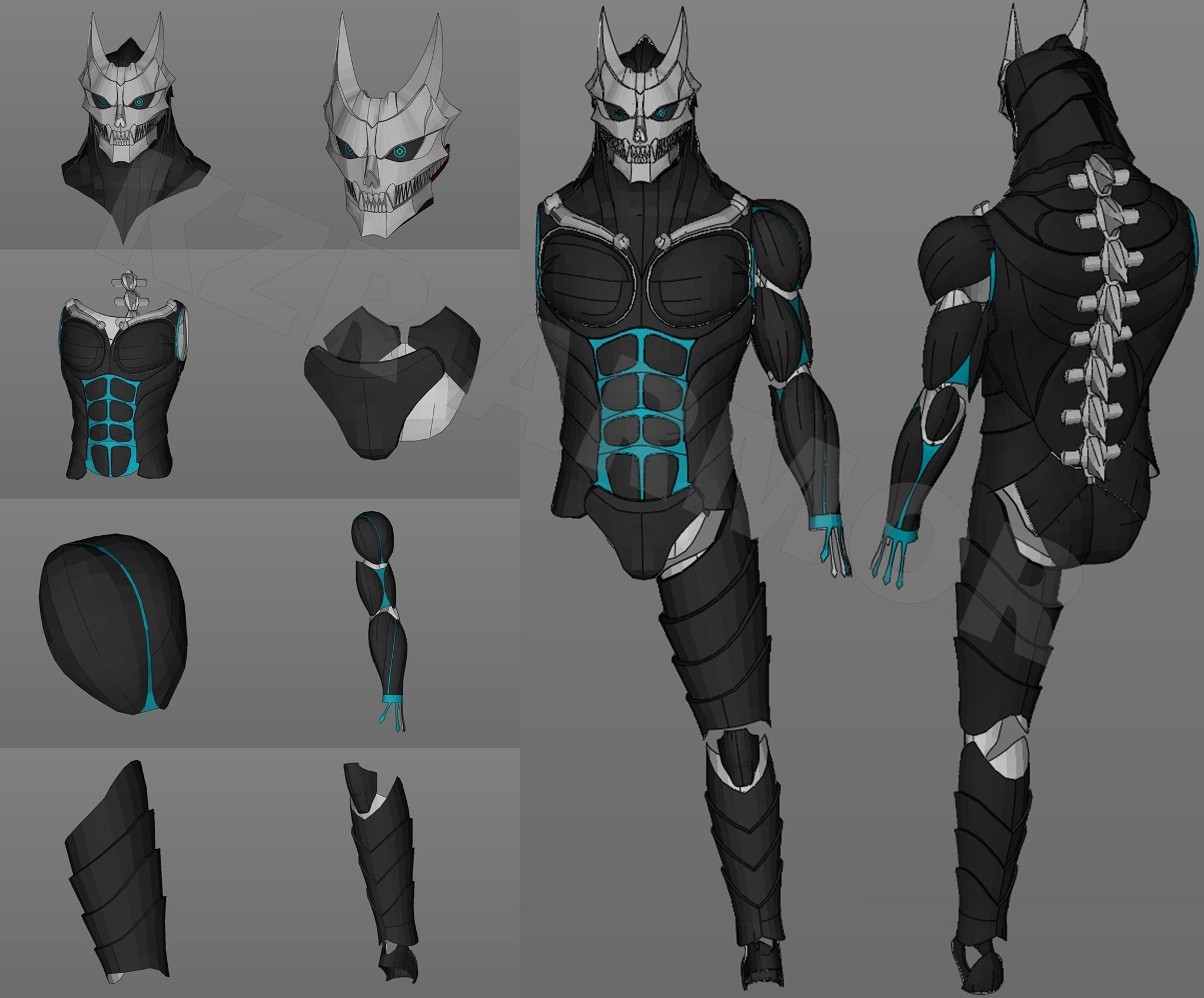 DIY Kaiju 8 Armor Cosplay EVAFOAM or SPONGE Template