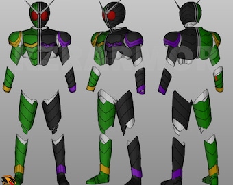 Kamen Rider Double Cyclone Joker Cosplay foam Template