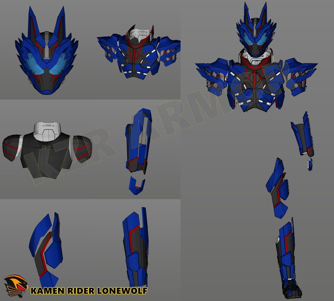 Kamen Rider Lonewolf Fuwa Cosplay Evafoam Pattern/template - Etsy