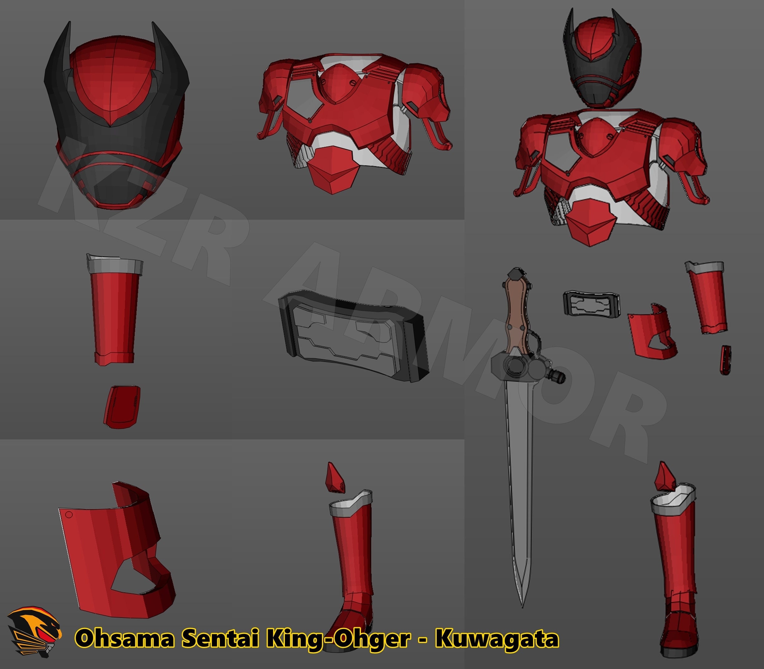 Ohsama Sentai King Ohger Cosplay FOAM PATTERN - Etsy