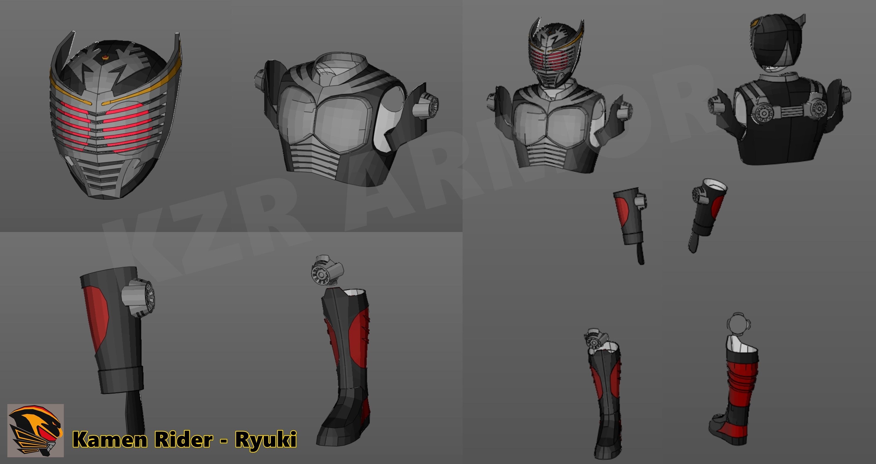 仮面ライダー 【龍騎】 コスプレセット 95%新品