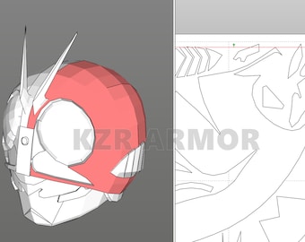 仮面ライダー 真一号 ヘルメット コスプレ EVAフォームテンプレート