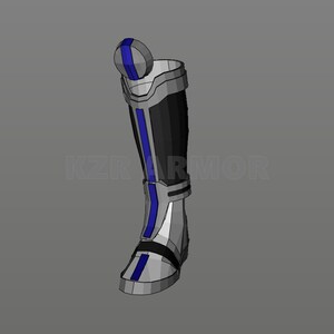Pode incluir: Uma bota branca e cinza com detalhes azuis. A bota tem uma ponta arredondada e um cano alto. A bota &eacute; feita de um material texturizado e tem um design decorativo na parte superior do cano.