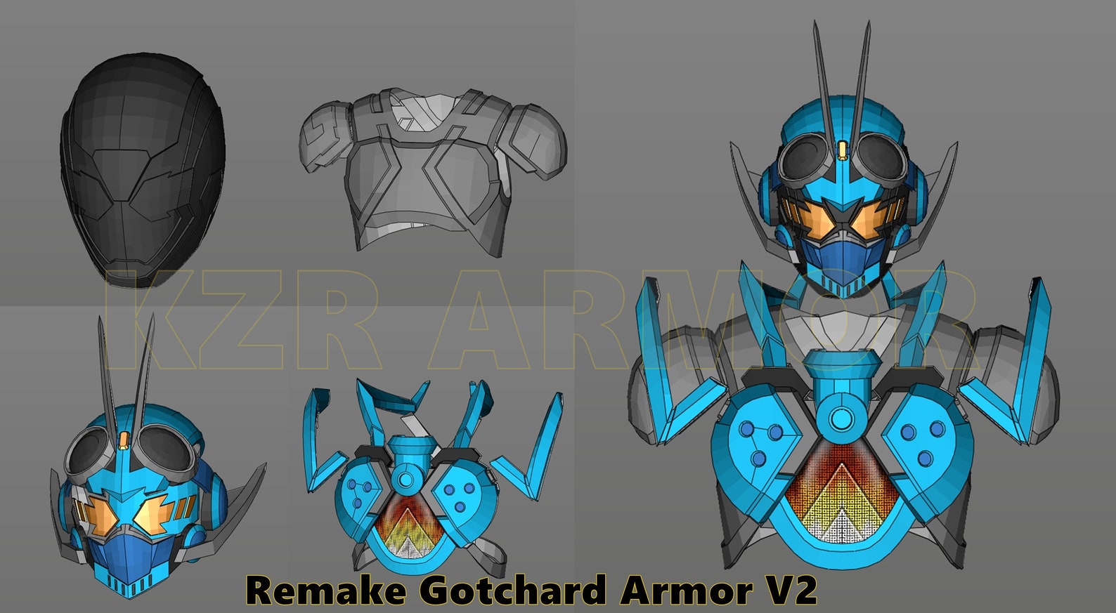 Kamen Rider Gotchard Cosplay Foam Pattern - Etsy