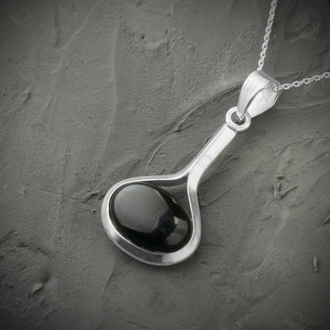 Black Onyx & Sterling Pearl Necklace 16.5” main image 1