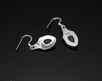 Orecchini Pendenti Boho In Argento 925 Fatti A Mano Con Granato A Pera, Lapislazzuli E Agata - Regalo Donna, Ipoallergenici