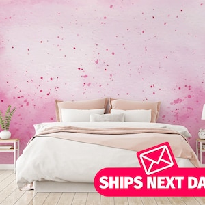 Rosa Tapetenwandbild / Pastellwandbild, Schälen und Aufkleben, Entfernbares Vinyl oder Stoff, nicht geklebte Tapete