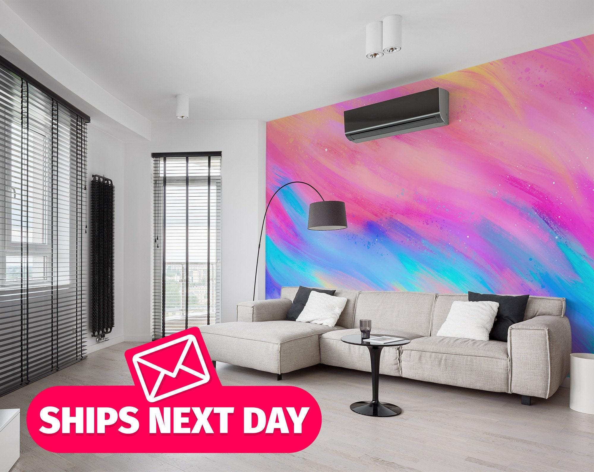 Colorful / Gradient Mural, Peel and Stick Removable Vinyl or Fabric ...