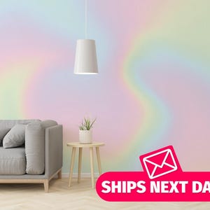 Pastel Ombre / Rainbow Gradient Mural, Peel and Stick Removable Vinyl or Fabric, Non-pasted Wallpaper / Colorful wallpaper mural print