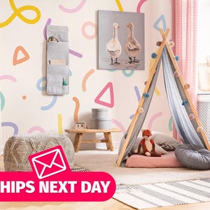 Kids / Playful Mural, Peel and Stick Removable Vinyl or Fabric, Non-pasted Wallpaper