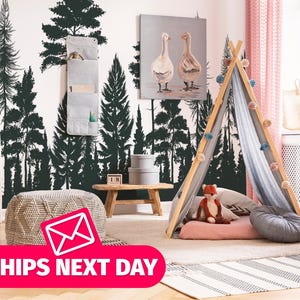 Forest wallpaper mural / Tree Mural, Peel and Stick Removable Vinyl or Fabric, Non-pasted Wallpaper