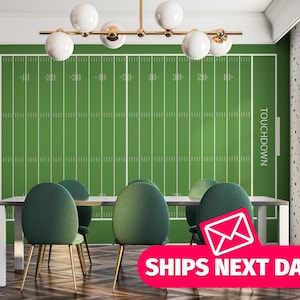 Football Field removable vinyl mural / American Football wallpaper mural - Peel & Stick or Non-pasted / Sports wallpaper mural print