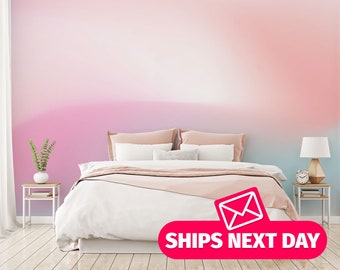 Pink ombre / Girly Wall Mural, Peel and Stick Removable Vinyl Wallpaper