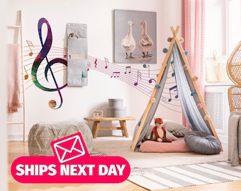 Music wallpaper mural / Note Mural, Peel and Stick Removable Vinyl or Fabric, Non-pasted Wallpaper
