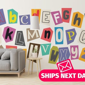 Funky Alphabet Removable Wallpaper Mural, Kids Room Decor - Etsy