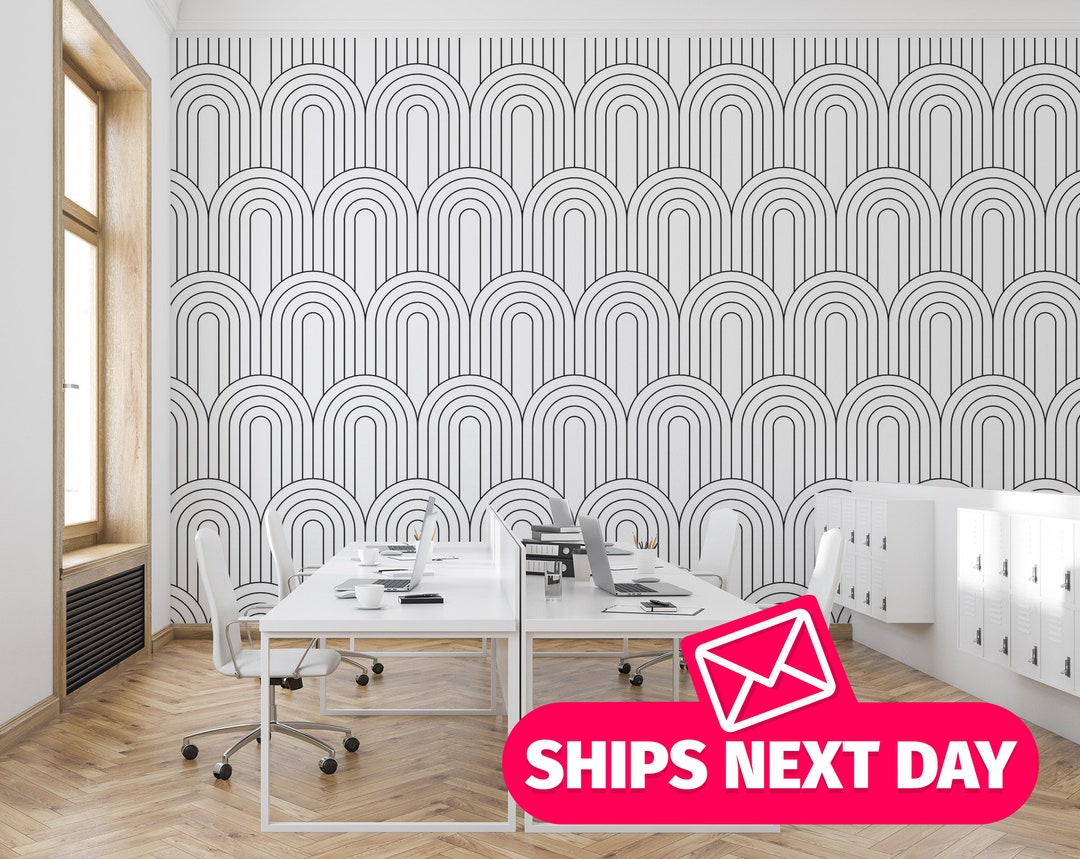 Art Deco / Geometric Wall Mural Peel and Stick Removable Etsy