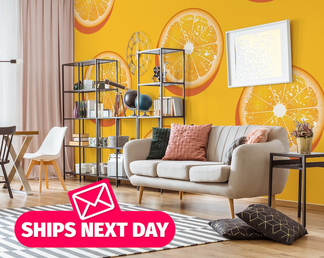Orange / Fruit Wall Mural Peel and Stick Removable Vinyl Etsy