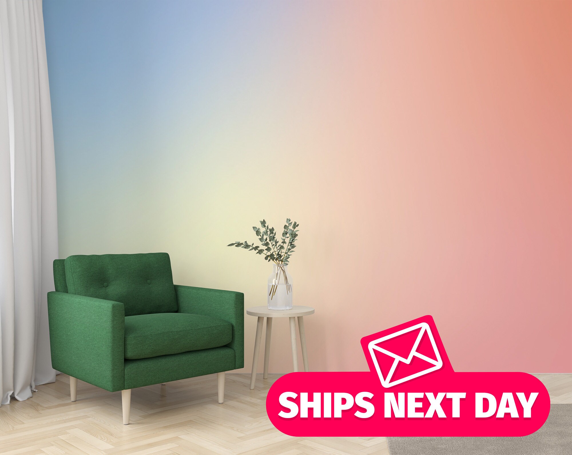 Ombre / Pastel Wall Mural Peel and Stick Removable Vinyl Etsy