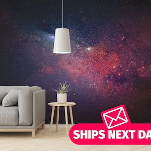 Mural de galaxia/universo oscuro, vinilo o tela removible despegable y adhesiva, papel tapiz sin pegar/impresión de mural de papel tapiz del espacio profundo